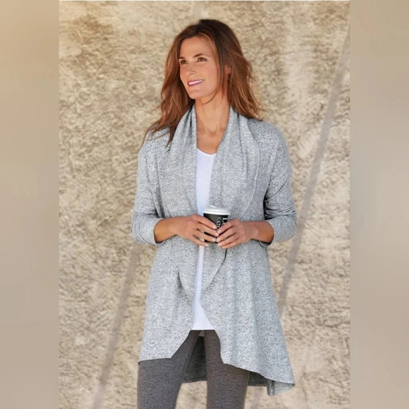 Soft Surroundings Sweaters - Soft surroundings women's open cardigan size M gray long length
